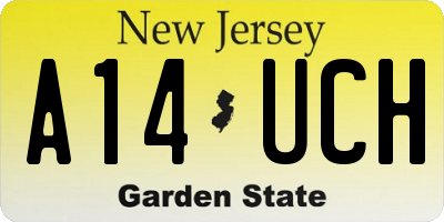 NJ license plate A14UCH