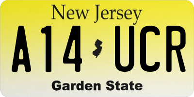 NJ license plate A14UCR