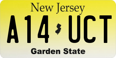 NJ license plate A14UCT