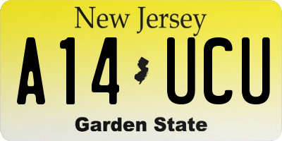 NJ license plate A14UCU