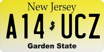 NJ license plate A14UCZ