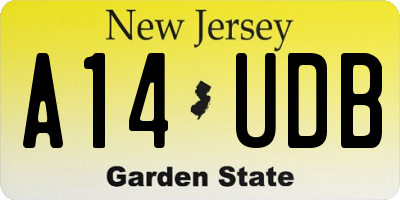 NJ license plate A14UDB