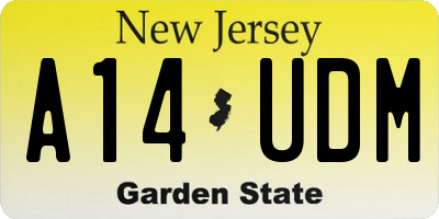 NJ license plate A14UDM