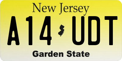 NJ license plate A14UDT