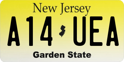 NJ license plate A14UEA