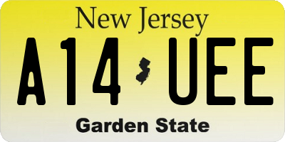 NJ license plate A14UEE