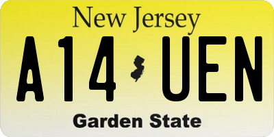 NJ license plate A14UEN