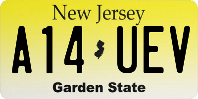 NJ license plate A14UEV