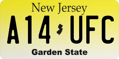 NJ license plate A14UFC