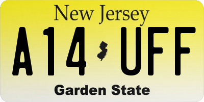 NJ license plate A14UFF