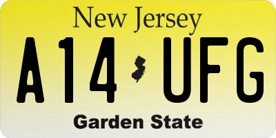 NJ license plate A14UFG