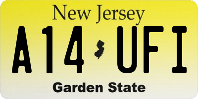 NJ license plate A14UFI