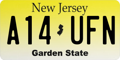 NJ license plate A14UFN