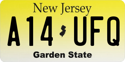 NJ license plate A14UFQ