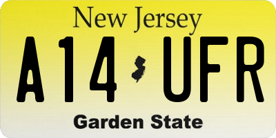 NJ license plate A14UFR