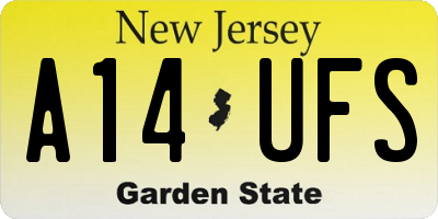 NJ license plate A14UFS