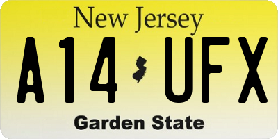 NJ license plate A14UFX