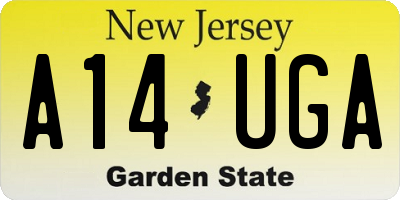 NJ license plate A14UGA