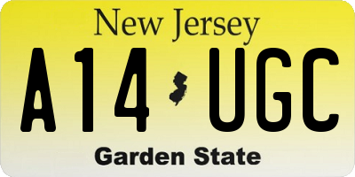 NJ license plate A14UGC