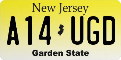 NJ license plate A14UGD