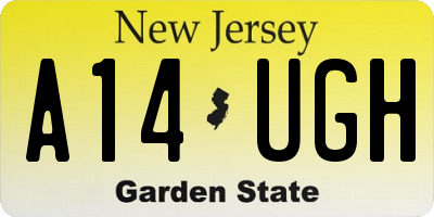NJ license plate A14UGH