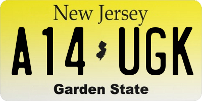 NJ license plate A14UGK