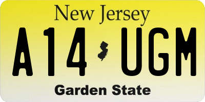 NJ license plate A14UGM
