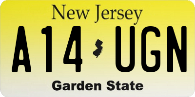 NJ license plate A14UGN