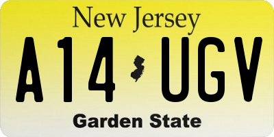 NJ license plate A14UGV