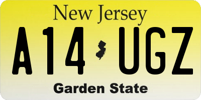 NJ license plate A14UGZ