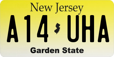 NJ license plate A14UHA