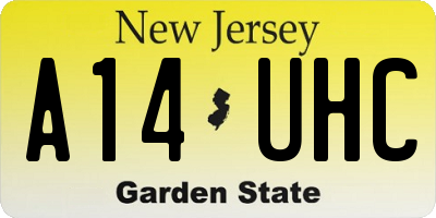 NJ license plate A14UHC