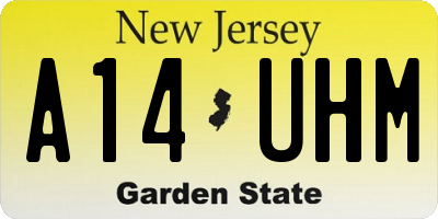 NJ license plate A14UHM