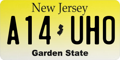 NJ license plate A14UHO