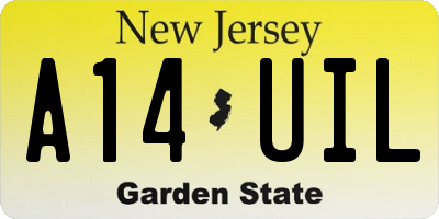 NJ license plate A14UIL