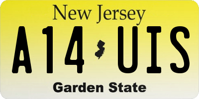 NJ license plate A14UIS