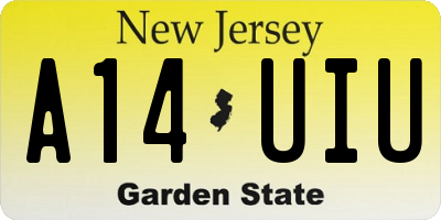 NJ license plate A14UIU