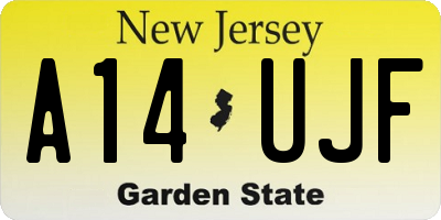 NJ license plate A14UJF