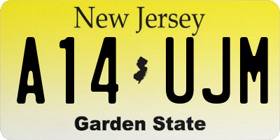 NJ license plate A14UJM