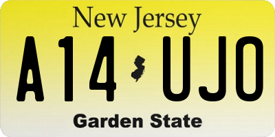NJ license plate A14UJO