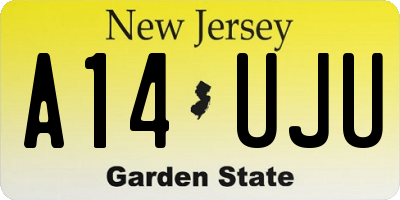 NJ license plate A14UJU