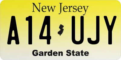 NJ license plate A14UJY