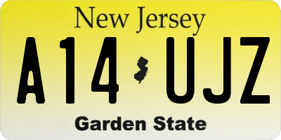 NJ license plate A14UJZ