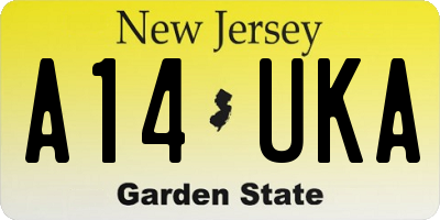 NJ license plate A14UKA