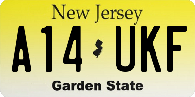 NJ license plate A14UKF