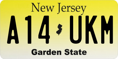 NJ license plate A14UKM