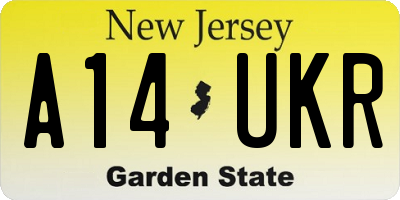 NJ license plate A14UKR