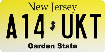 NJ license plate A14UKT