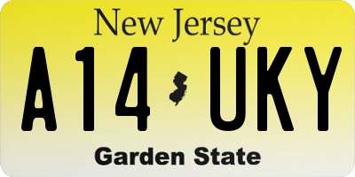 NJ license plate A14UKY