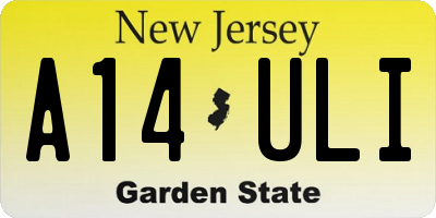 NJ license plate A14ULI
